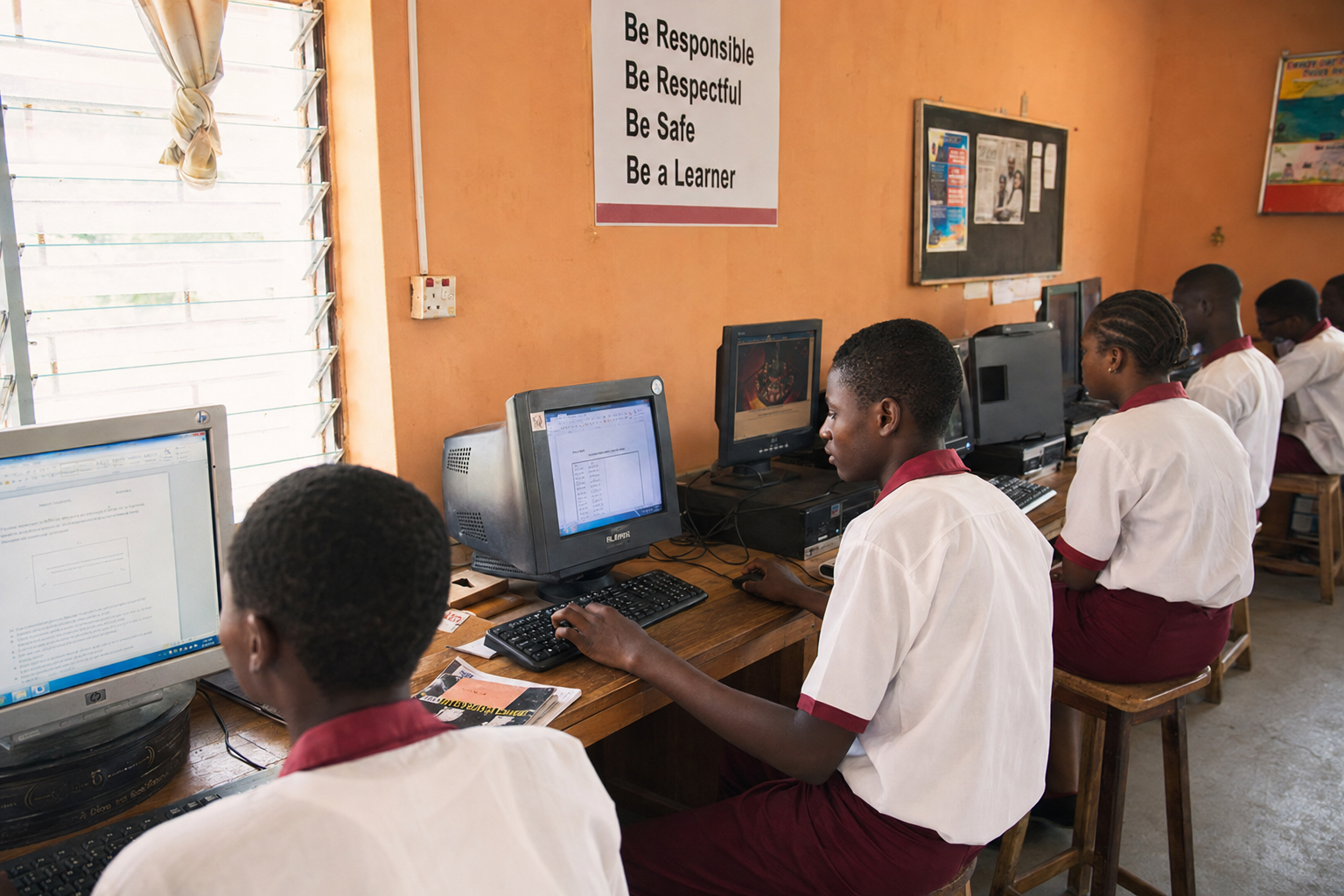 Students at Sambadola Model College