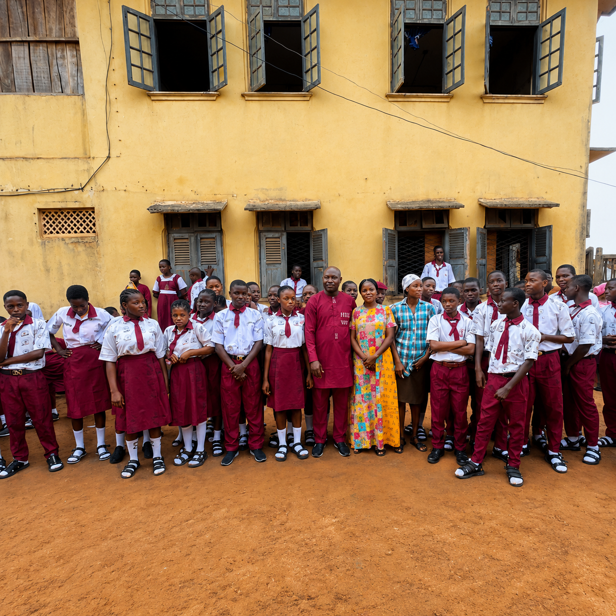 Students at Sambadola Model College